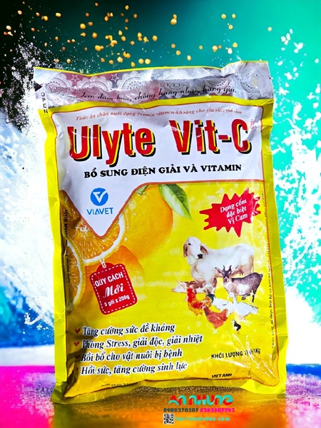 VIAVET ULYTE VIT C (Gói 1Kg) - Cốm Hòa Tan - Giải Nhiệt, Chống Stress Cho Gia Súc, Gia Cầm. - Gói 5in1 - Ảnh 2