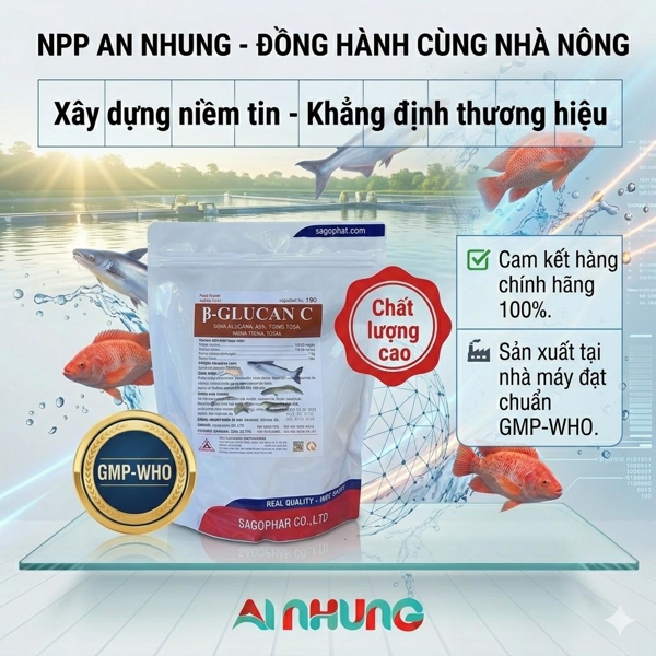 (THỦY SẢN) SAGOPHAR GLUCAN C + B12 - Gói 1 Kg Xá - Ảnh 3