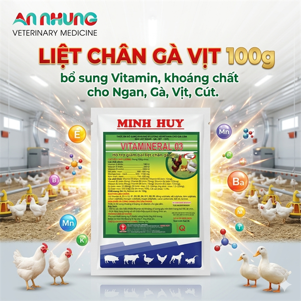 Minh Huy Vitamineral 03( liệt chân gà vịt) 100g - Gói 100g