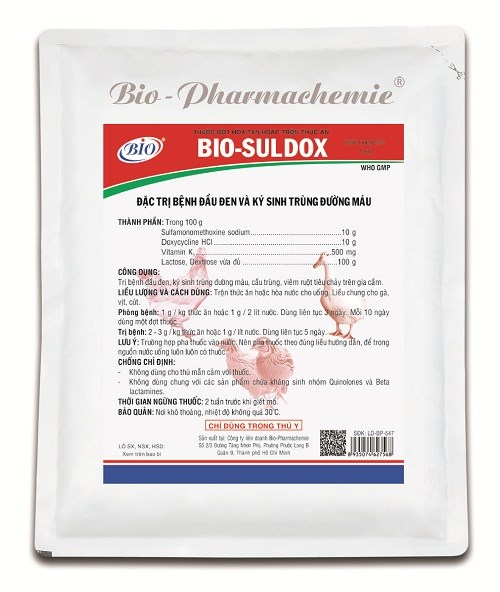 Bio Suldox 100g đặc trị Đầu Đen và Ký sinh trùng đường máu - Gói - Ảnh 2
