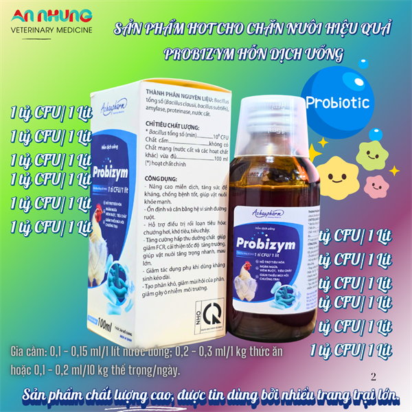 Á châu PROBIZYM 100ml - Men tiêu hóa cao cấp 1 tỷ lợi khuẩn (dạng nước) - CHAI 100ML
