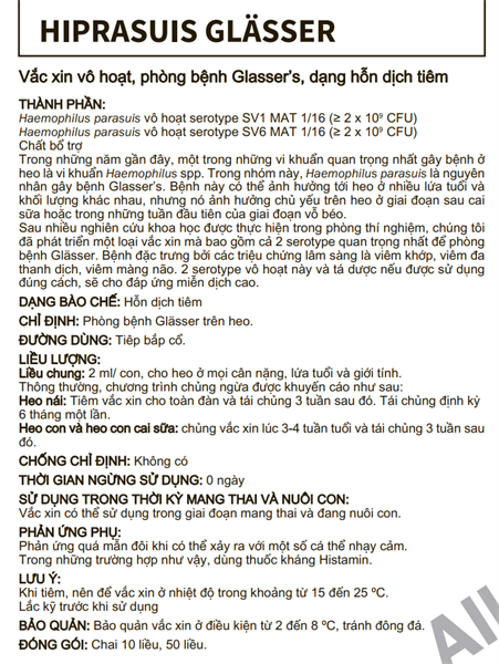 Vaccine Hipra Glasser - Lọ 20ml - Ảnh 2