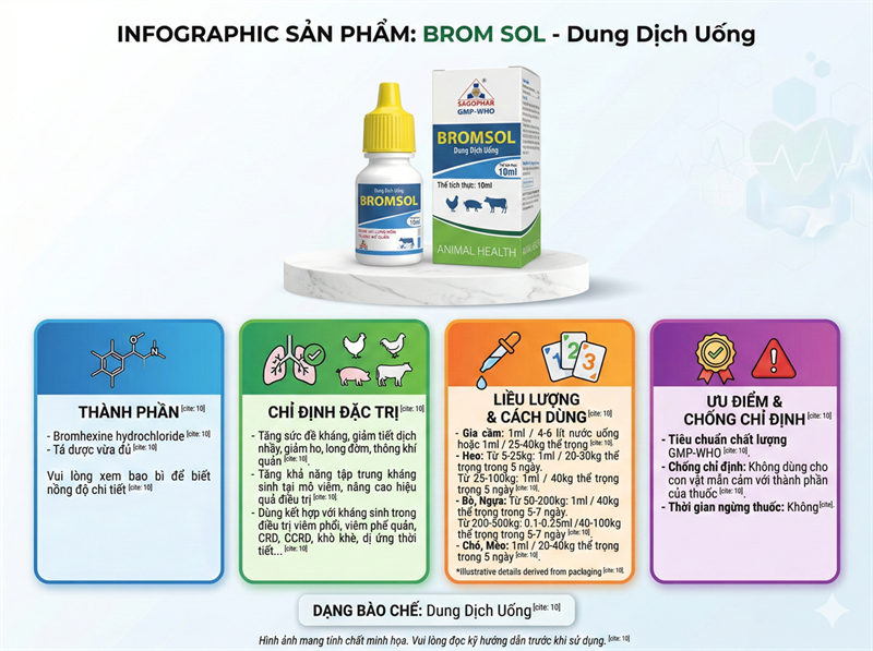 Sagophar Bromsol 10ml oral - Giảm ho, long đờm, thông khí quản - Lọ - Ảnh 4