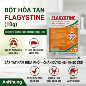 ND Flagystine 10gr (Nystatin + Chlotetra + Dexa) - Nấm diều, nấm phổi - Hộp 50 gói