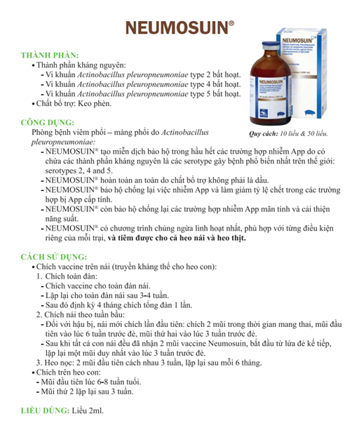 Vaccine Hipra Neumosuin - APP 10 Liều - Lọ 10 liều - Ảnh 4