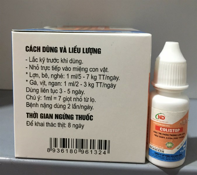 ND ColiStop Oral 10ml - Đặc trị phân trắng lợn con - Hộp 15 lọ - Ảnh 3