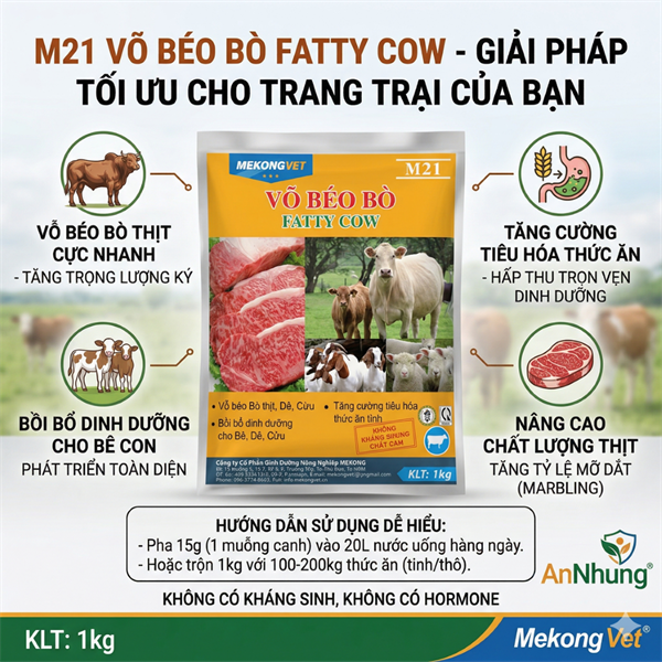 MEKONG M21 VỖ BÉO BÒ 1kg - Gói 1Kg - Ảnh 3