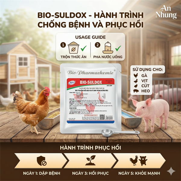 Bio Suldox 100g đặc trị Đầu Đen và Ký sinh trùng đường máu - Gói - Ảnh 4