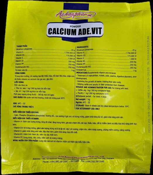 Á CHÂU CALCIUM ADE VIT - Gói 1Kg - Ảnh 3