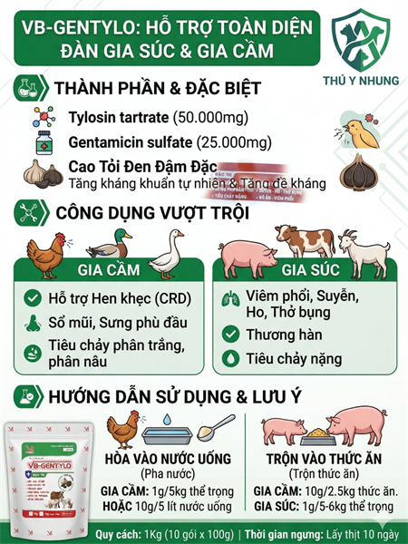 VB - GENTA TYLO 1kg - Cao tỏi đen, đông trùng hạ thảo - Gói (10in1) - Ảnh 3