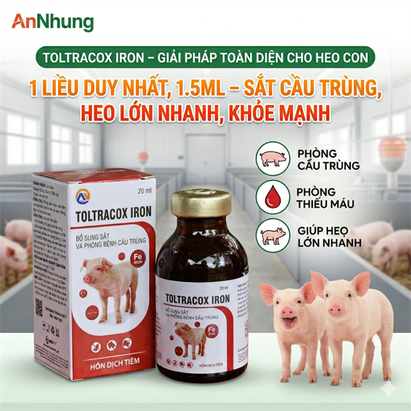Agri Toltracox iron - sắt cầu trùng 20ml - Chai 20ml