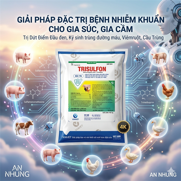 VIA TRISULFON 1 kg - Sulfa Trime - Gói (10in1) - Ảnh 4