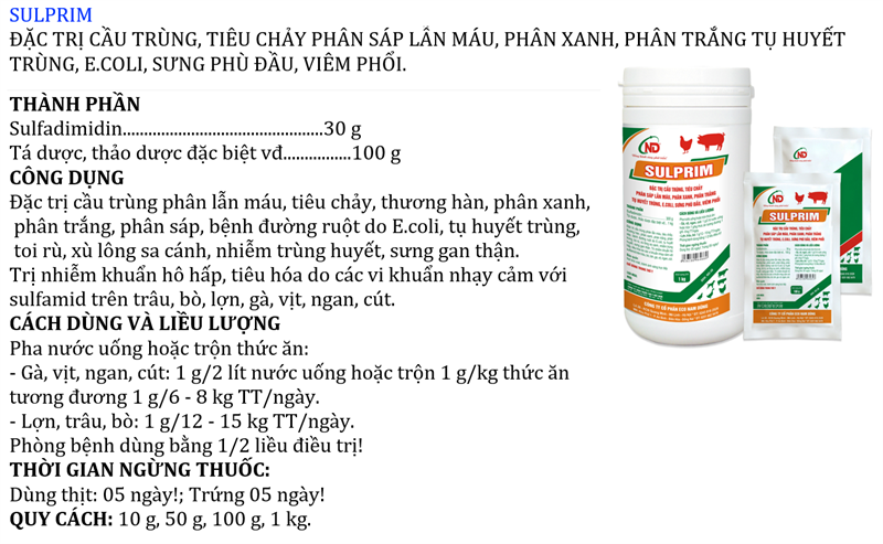 ND Sulprim 10gr - Gói 10gr - Ảnh 3