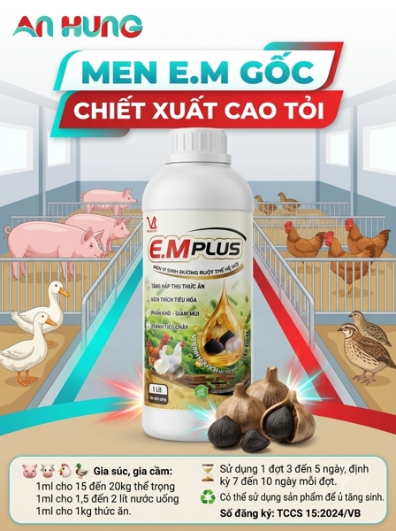 VIBO E.M PLUS - Men vi sinh đường ruột thế hệ mới - 1 lit - Chai 1 Lít - Ảnh 2