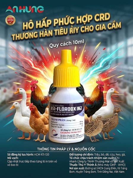 NPD Flordox Oral 10ml - Hen khẹc, Thương hàn, Tụ huyết trùng - Hộp 10 lọ