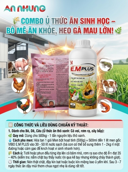 COMBO Ủ CỎ 500gr + MEN VI SINH GỐC 1 Lít - COMBO - Ảnh 2